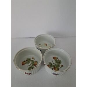 3 Royal Crown Japan SPRING TIME Ramekins Butterfly Strawberry 6512 Oven To Table